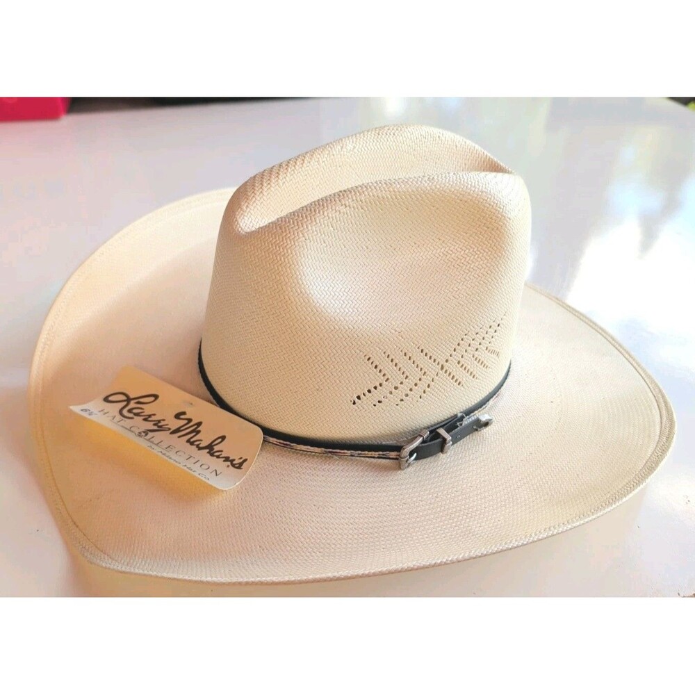 Larry Mahan 10X Hulett Straw Cowboy Hat Ivory 6 3/4 Milano Hat Co New MS 2818 T